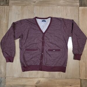 Blac Label Premium Men’s Burgundy Cardigan Sweater – Med.